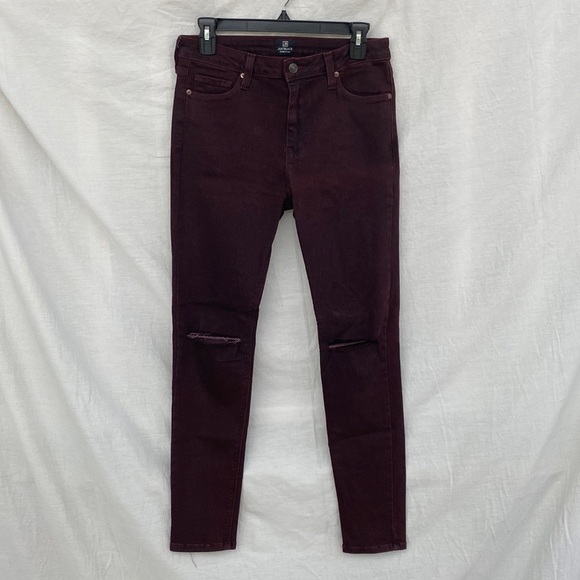 Just Black - Burgundy Denim Jeans - size 30 - Picture 1 of 6